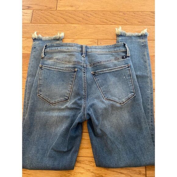 Lucky Brand Bridgette Skinny Womens mid-rise distressed frayed hem jeans sz 2/26 - Picture 5 of 11